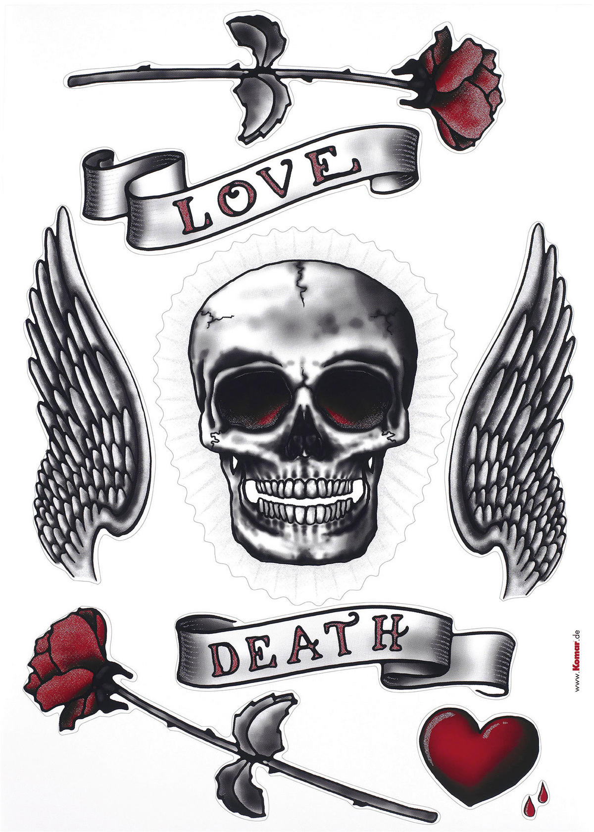 Komar Wandtattoo Calavera  Calavera B/L: ca. 50x70 cm Calavera - (50,00/70,00cm) - Komar