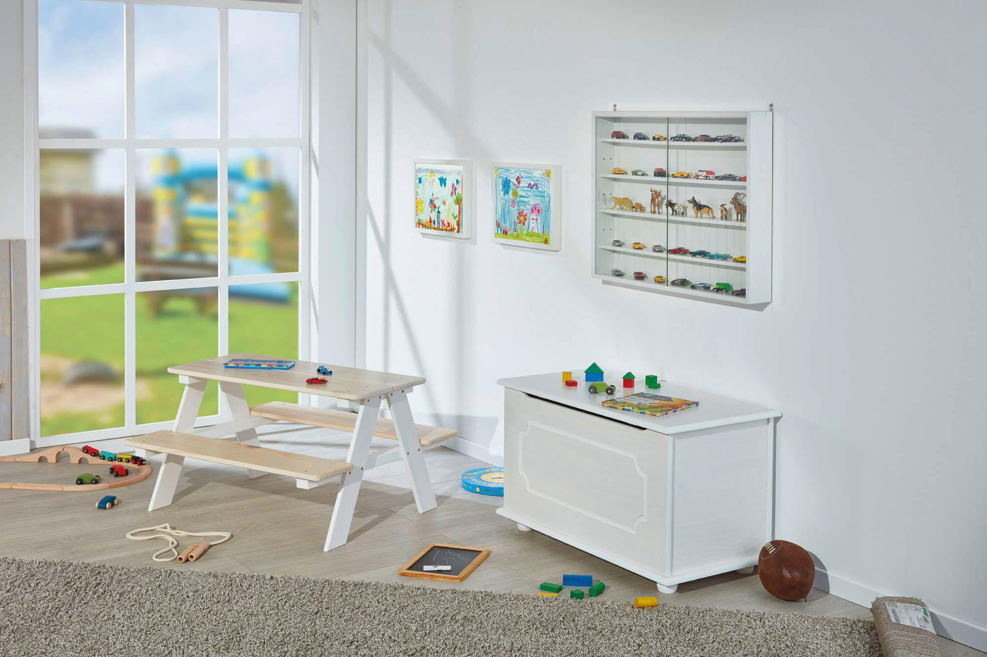 Thumbnail - Truhe Emel weiß Kiefer B/H/T: ca. 53x47x89 cm