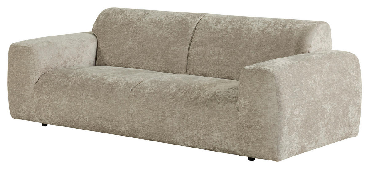 Sofa Ando beige Microfaser B/H/T: ca. 236x78x99 cm Ando - beige/schwarz (236,00/78,00/99,00cm)