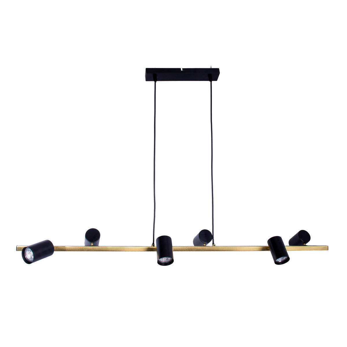Näve Leuchten Pendelleuchte 7094822 schwarz Holz Metall B/H/T: ca. 23x120x115 cm GU10 6 Brennstellen Frida - schwarz (23,00/120,00/115,00cm) - Näve Leuchten