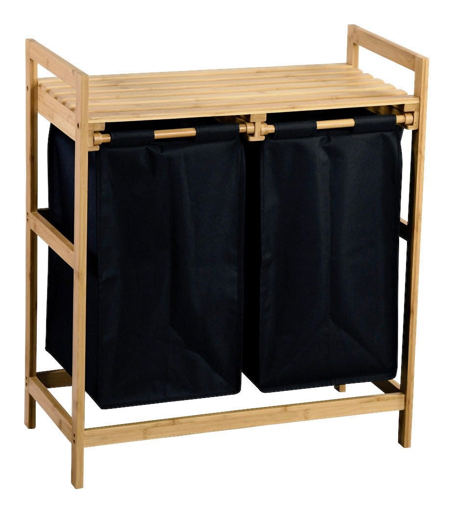Kesper Wäschesammler natur Polyester B/H/L: ca. 33x73x64 cm Wäschesammler - natur/schwarz (64,00/33,00/73,00cm) - Kesper