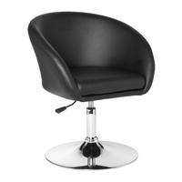 Drehstuhl schwarz Kunstleder Metall Drehsessel - schwarz (62,00/72,00/55,00cm) - Amstyle