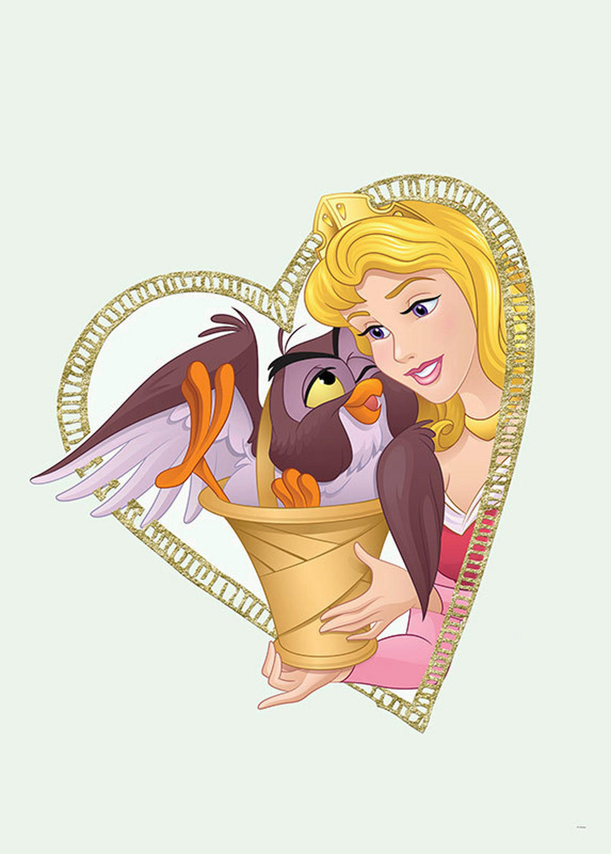 Komar Poster Aurora & Owl Disney B/L: ca. 50x70 cm Aurora & Owl - (50,00/70,00cm) - Komar