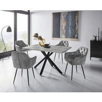 Essgruppe Cleo II grau Beton B/H/T: ca. 140x76x90 cm Cleo II - Beton/grau (140,00/76,00/90,00cm) - Hela