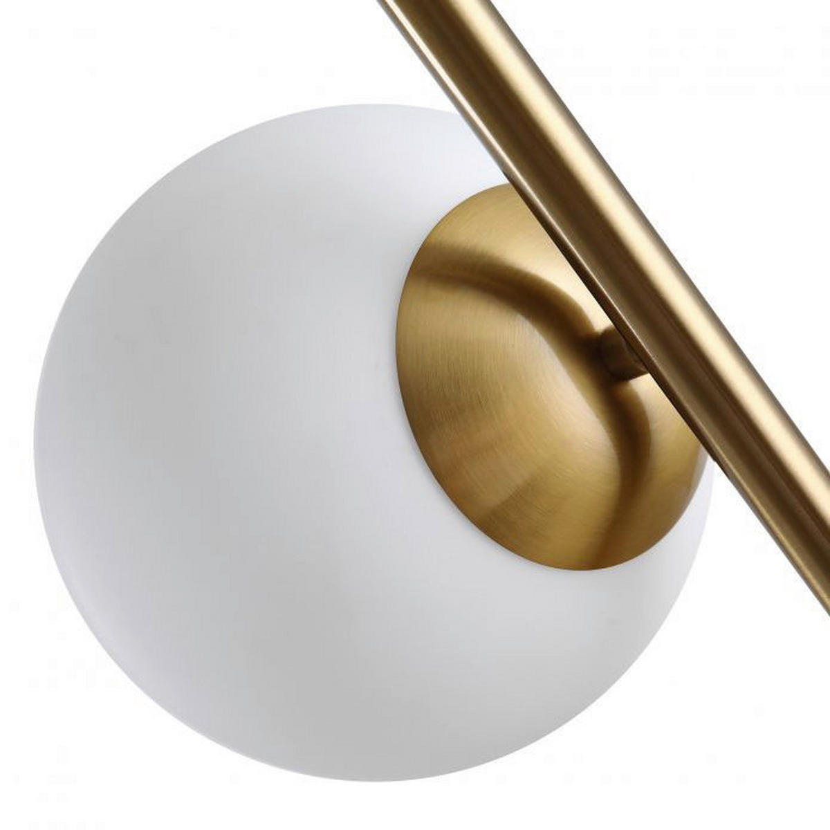 HOMCOM Stehleuchte B31-146V90GD gold weiß Stahl Glas B/H/L: ca. 28x165x28 cm E27 2 Brennstellen Stehleuchte B31-146V90GD - gold/weiß (28,00/28,00/165,00cm) - HOMCOM