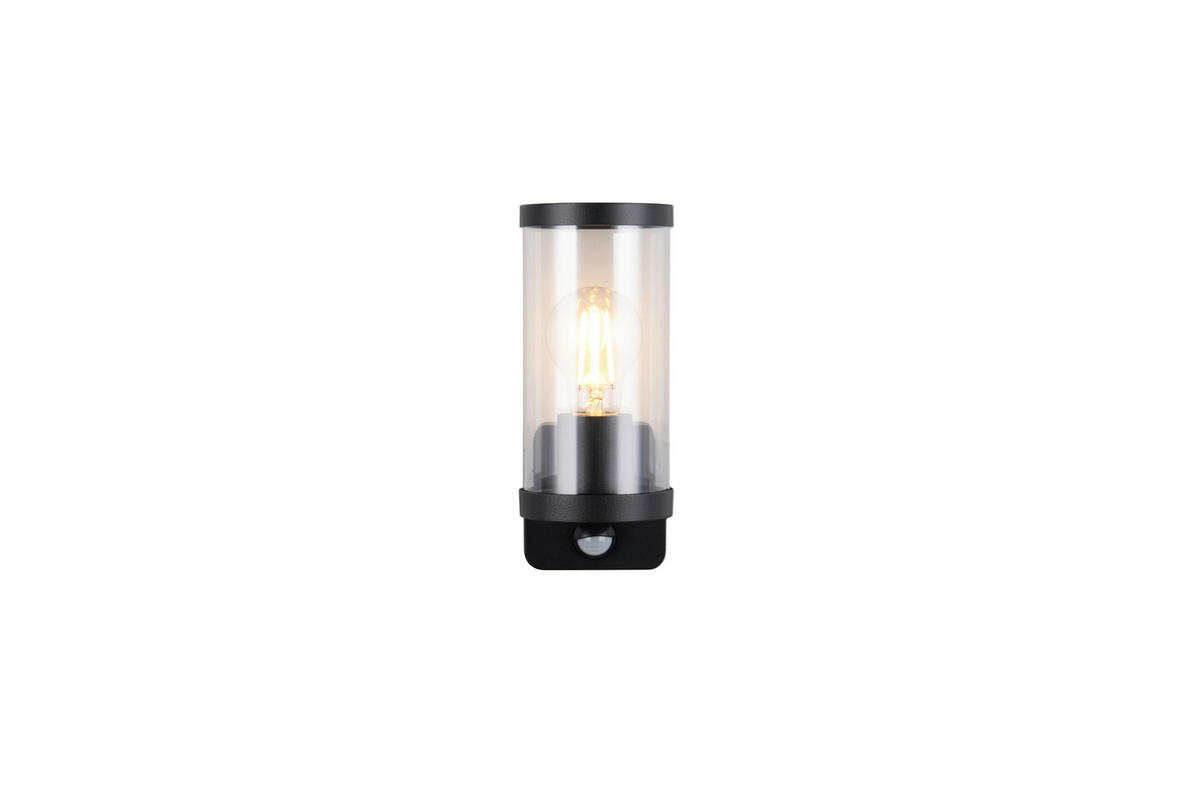 Reality Wandleuchte Bonito R21599132 schwarz transparent Metall Kunststoff B/H/T: ca. 9,5x23x12 cm E27 1 Brennstellen Bonito - schwarz/transparent (9,50/23,00/12,00cm) - Reality