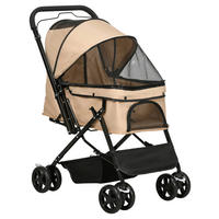 PawHut Hunde-Zubehör braun Edelstahl B/H/L: ca. 52x76,5x95 cm Hundebuggy - braun (95,00/52,00/76,50cm) - PawHut