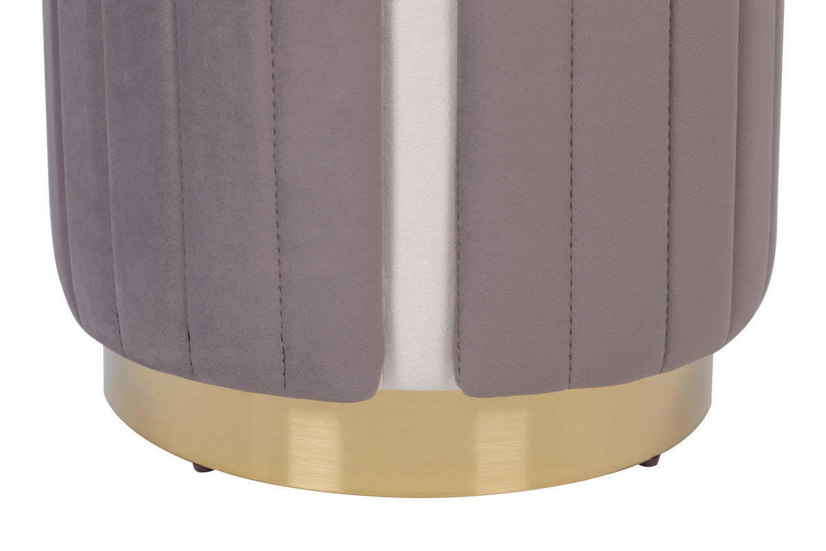 360 Living Hocker Corvin 100 elfenbein taupe Samtoptik H/D: ca. 45x40 cm Corvin 100 - taupe/elfenbein (40,00/45,00cm) - 360 Living