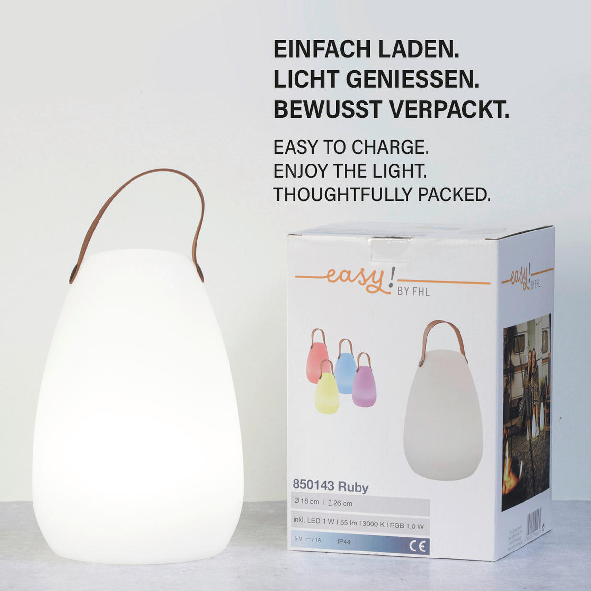 LED-Außenleuchte 850142 Ruby weiß H/D: ca. 20x14 cm Ruby - weiß (14,00/20,00cm) - easy! by FHL