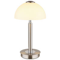 GLOBO LED-Tischleuchte ULDIN - nickel/Opal (18,00/31,50cm) - GLOBO