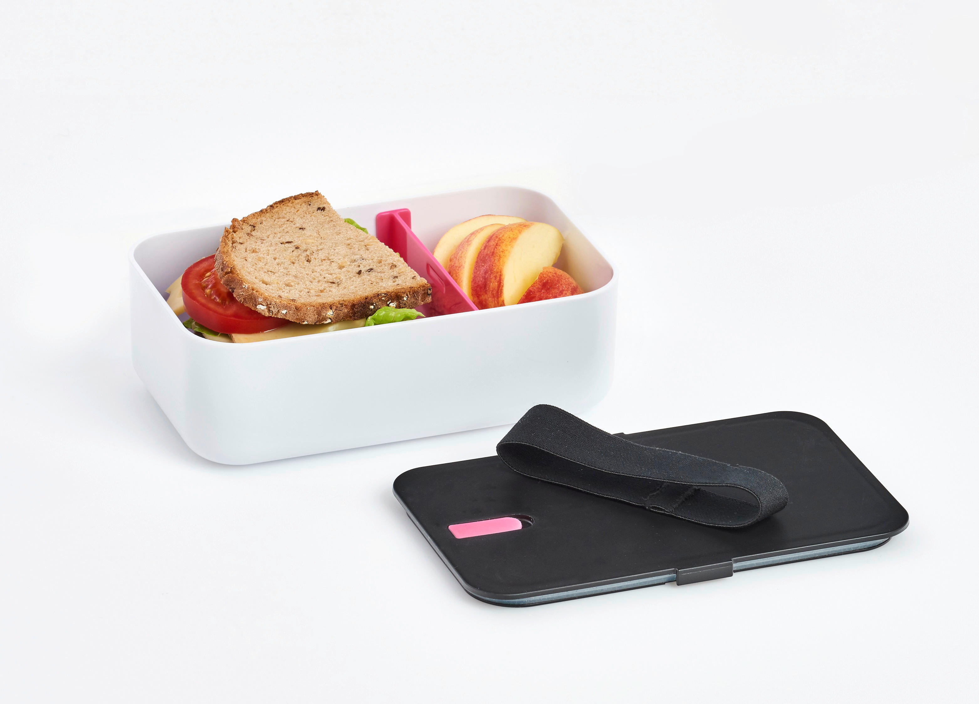 Zeller Lunch-Box weiß Lunch-Box - pink/weiß (19,00/12,00/6,50cm) - Zeller