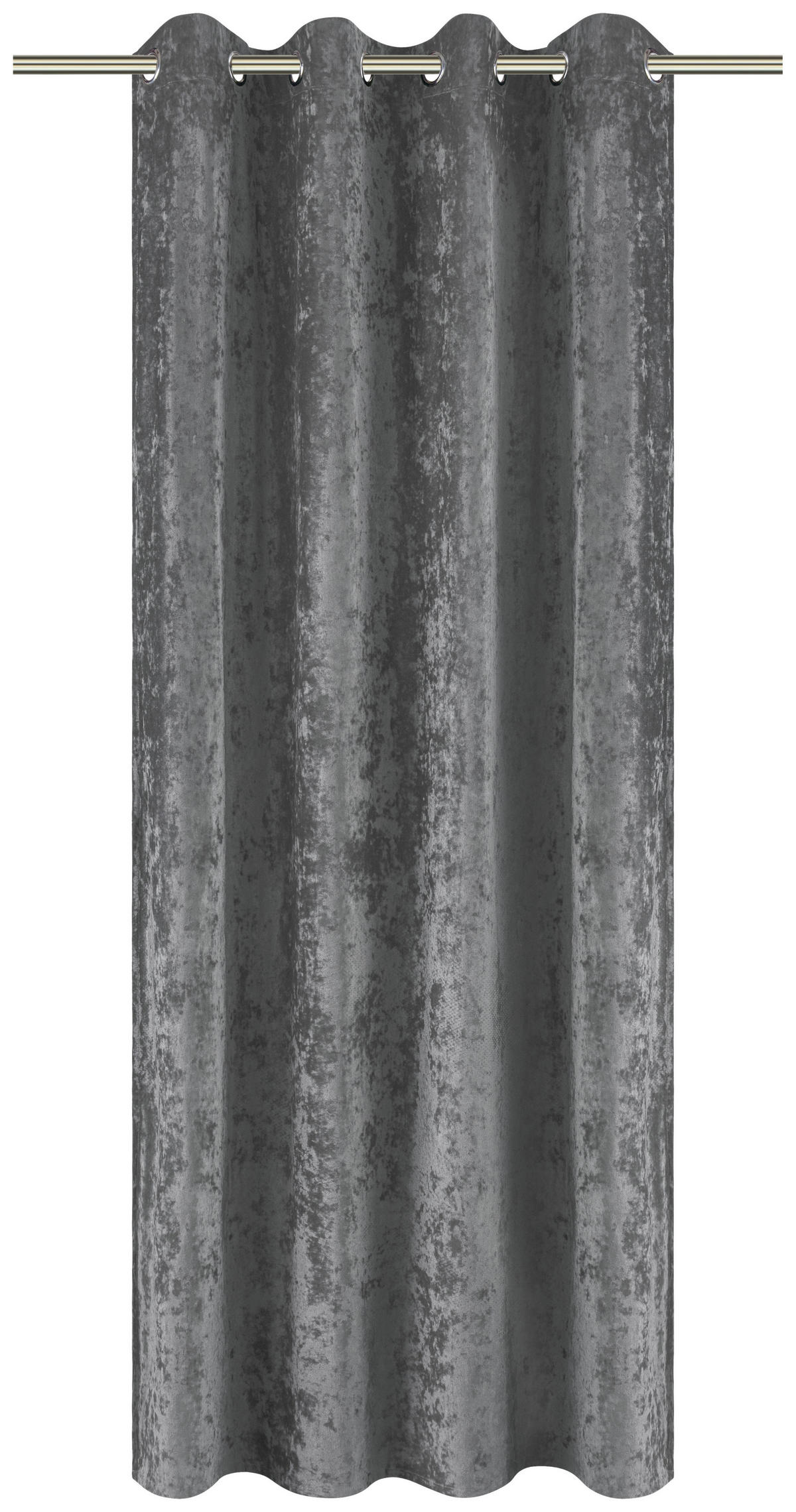 POCOline Ösenvorhang Shiny grau B/L: ca. 135x245 cm Shiny - grau (135,00/245,00cm) - POCOline