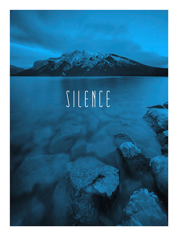 Komar Poster Word Lake Silence Blue Natur B/L: ca. 30x40 cm günstig online kaufen