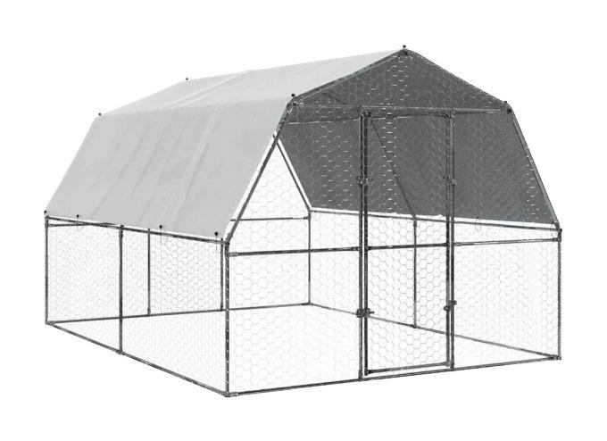 vidaXL Hühnerkäfig Hühnerkäfig - silber (375,00cm) - vidaXL