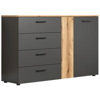 Kommode Esteban anthrazit Eiche Evoke Coast Nachbildung B/H/T: ca. 139x86x38 cm Esteban - Eiche/anthrazit (139,00/86,00/38,00cm)