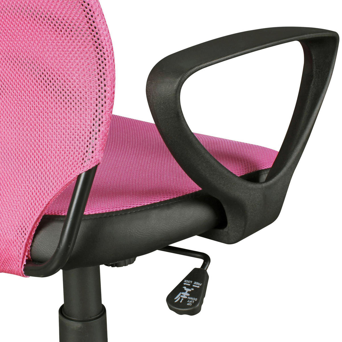 Drehstuhl pink Stoff Kinderschreibtischstuhl TERNI - pink (60,00/101,00/60,00cm) - Amstyle