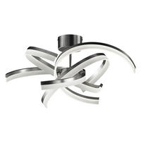 Fischer & Honsel LED-Deckenleuchte 20898 nickel matt Acryl Metall H/D: ca. 28,5x65 cm 4 Brennstellen Sund TW - nickel matt (65,00/28,50cm) - Fischer & Honsel