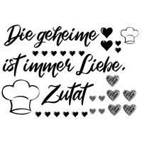 Dekosticker Spruch schwarz B/L: ca. 50x70 cm 2 tlg. Dekosticker Geheime Zutat - schwarz (50,00/70,00cm)