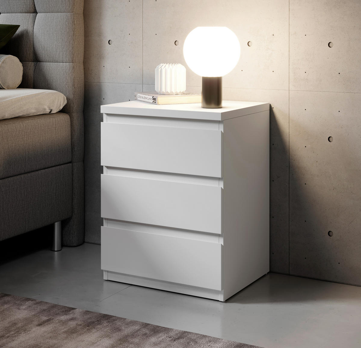 Nachtkonsole Olli weiß B/H/T: ca. 45x61x38 cm Olli - weiß (45,00/61,00/38,00cm)