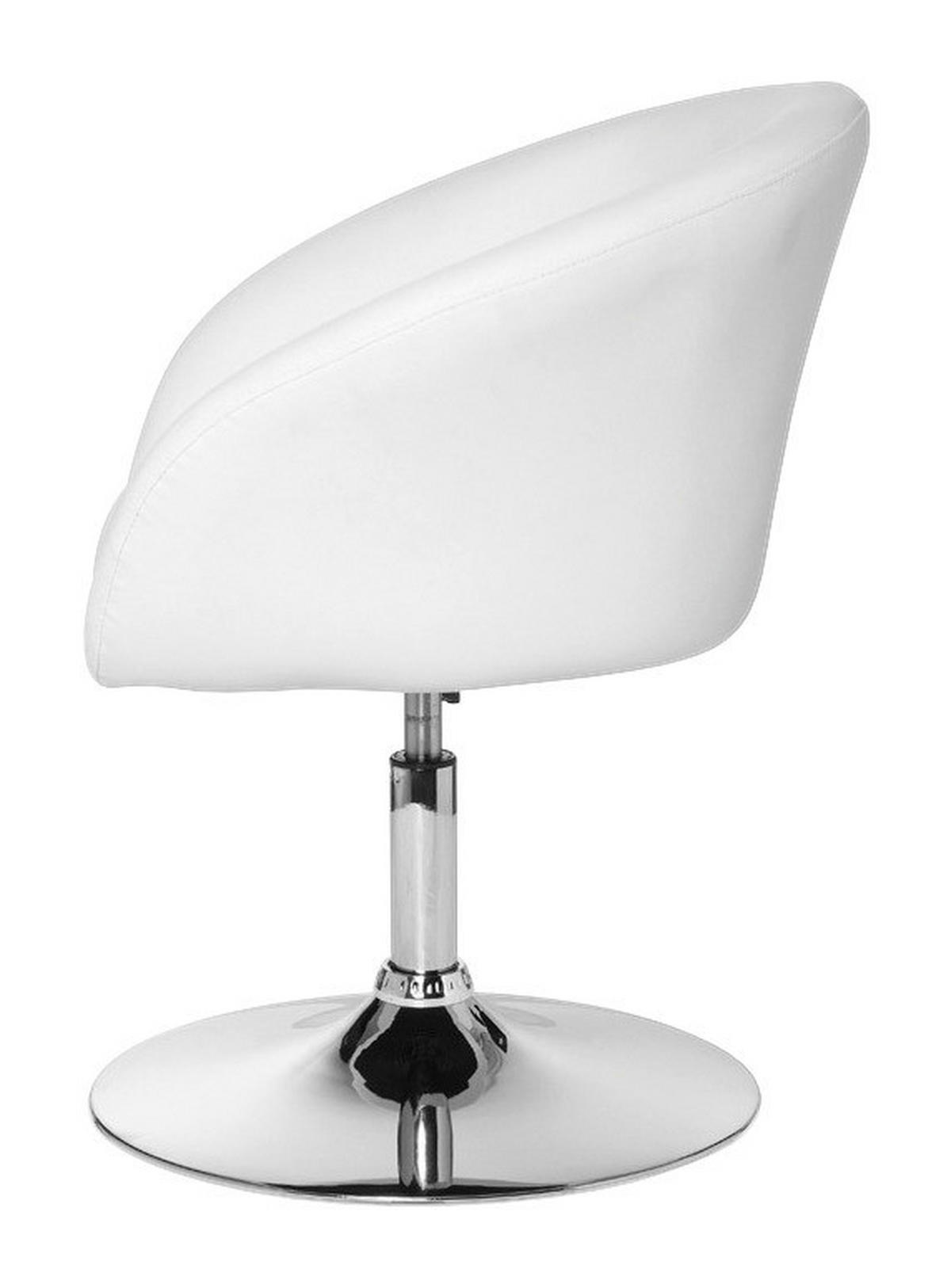 Drehstuhl weiß Chrom Kunstleder Metall Drehsessel - weiß/Chrom (62,00/72,00/55,00cm) - Amstyle