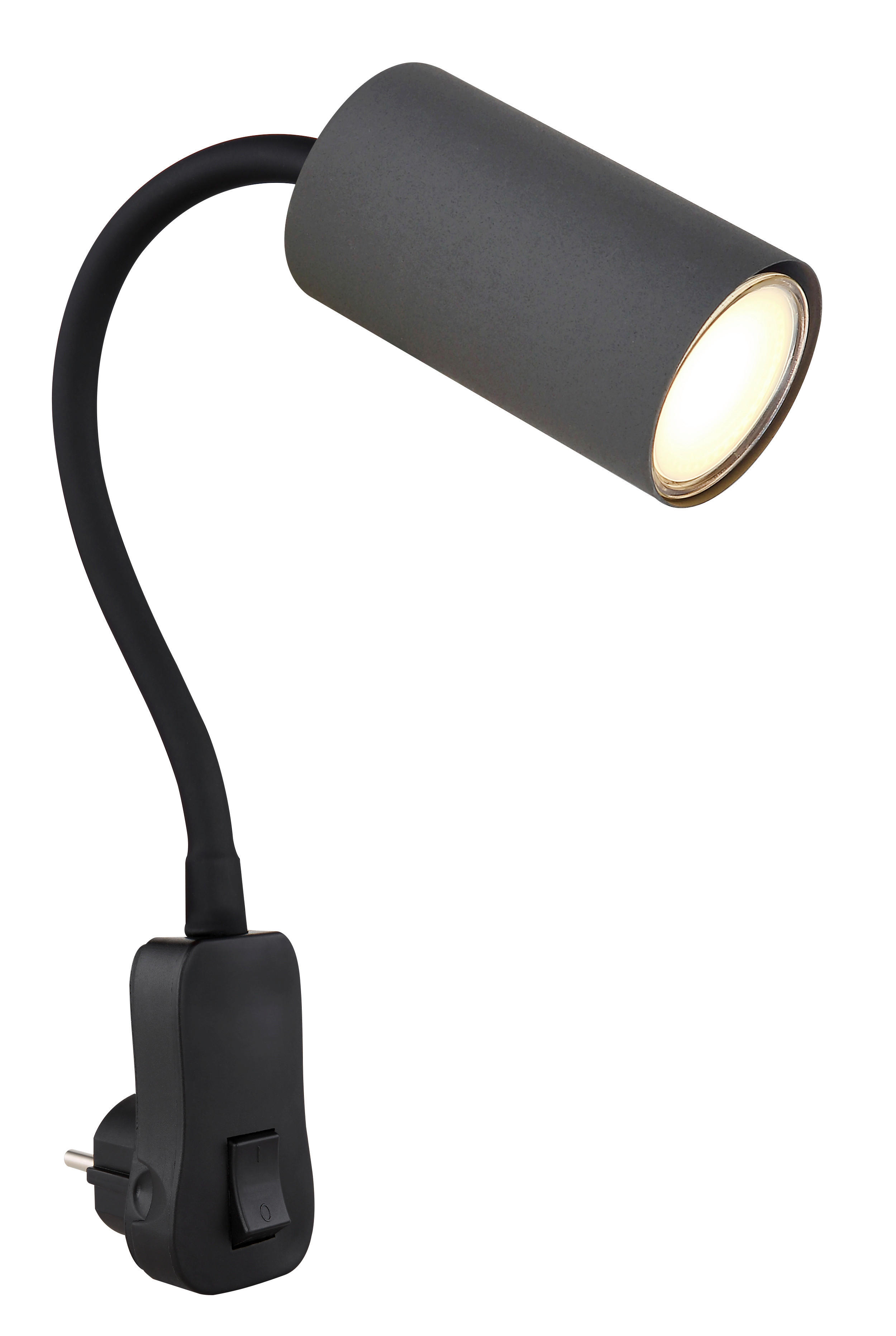 GLOBO Wandleuchte schwarz Kunststoff B/H: ca. 5,5x43 cm GU10 1 Brennstellen ROBBY - schwarz (5,50/43,00cm) - GLOBO