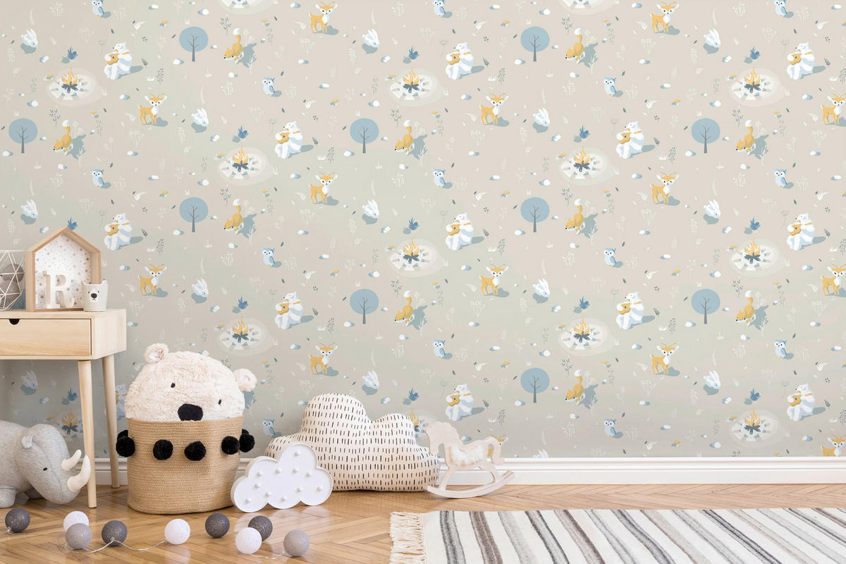 UGEPA Vliestapete Waldtiere beige bunt B/L: ca. 53x1005 cm Vliestapete_L31307 - beige/bunt (53,00/1005,00cm) - UGEPA