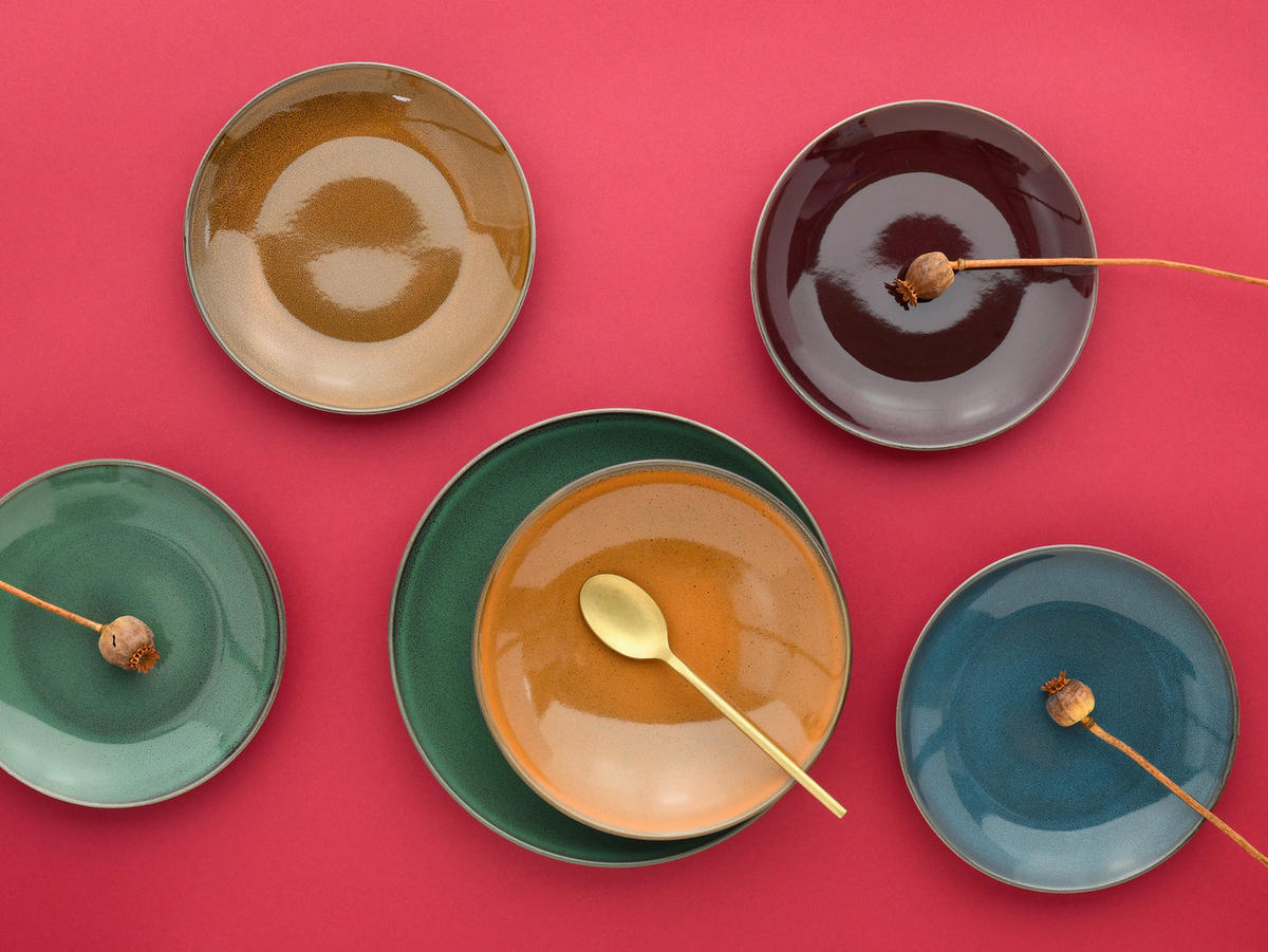 CreaTable Tafelservice Marrakesch multicolor Steinzeug 12 tlg. Marrakesch - multicolor - CreaTable