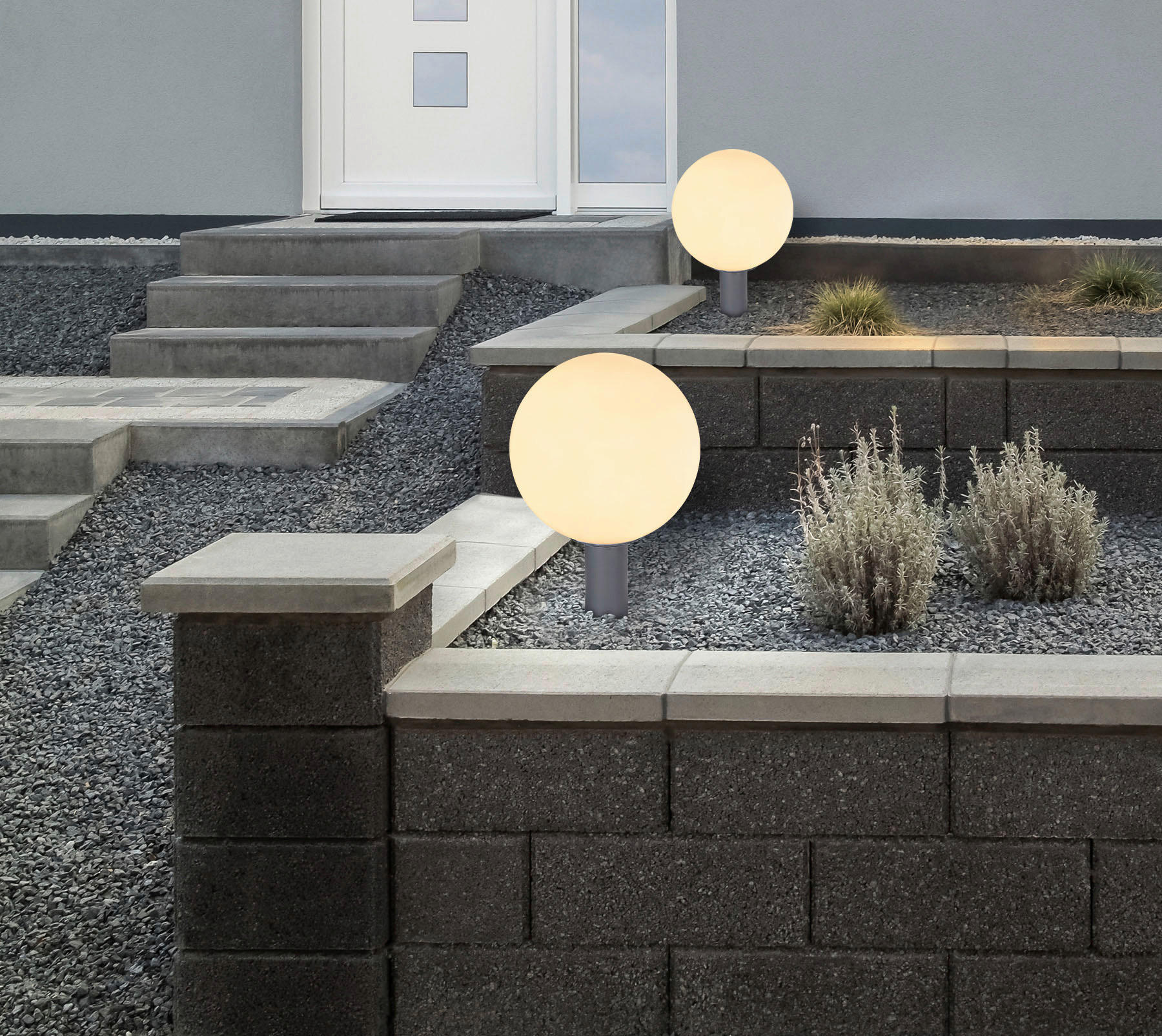 Außenleuchte weiß anthrazit H/D: ca. 38x25 cm OSSY - weiß/anthrazit (25,00/38,00cm) - GLOBO