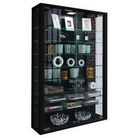 Vitrine Vitrosa Mini schwarz Holzwerkstoff Glas B/H/T: ca. 59x90x18 cm Vitrosa Mini - schwarz (59,00/90,00/18,00cm) - VCM Möbel