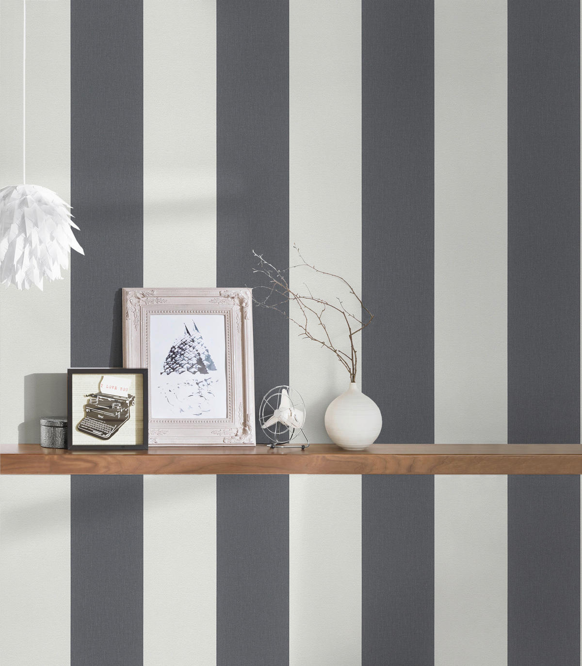 A.S.Creation Vliestapete Black & White Streifen grau weiß B/L: ca. 53x1005 cm Black & White - weiß/grau (53,00/1005,00cm) - A.S.Creation