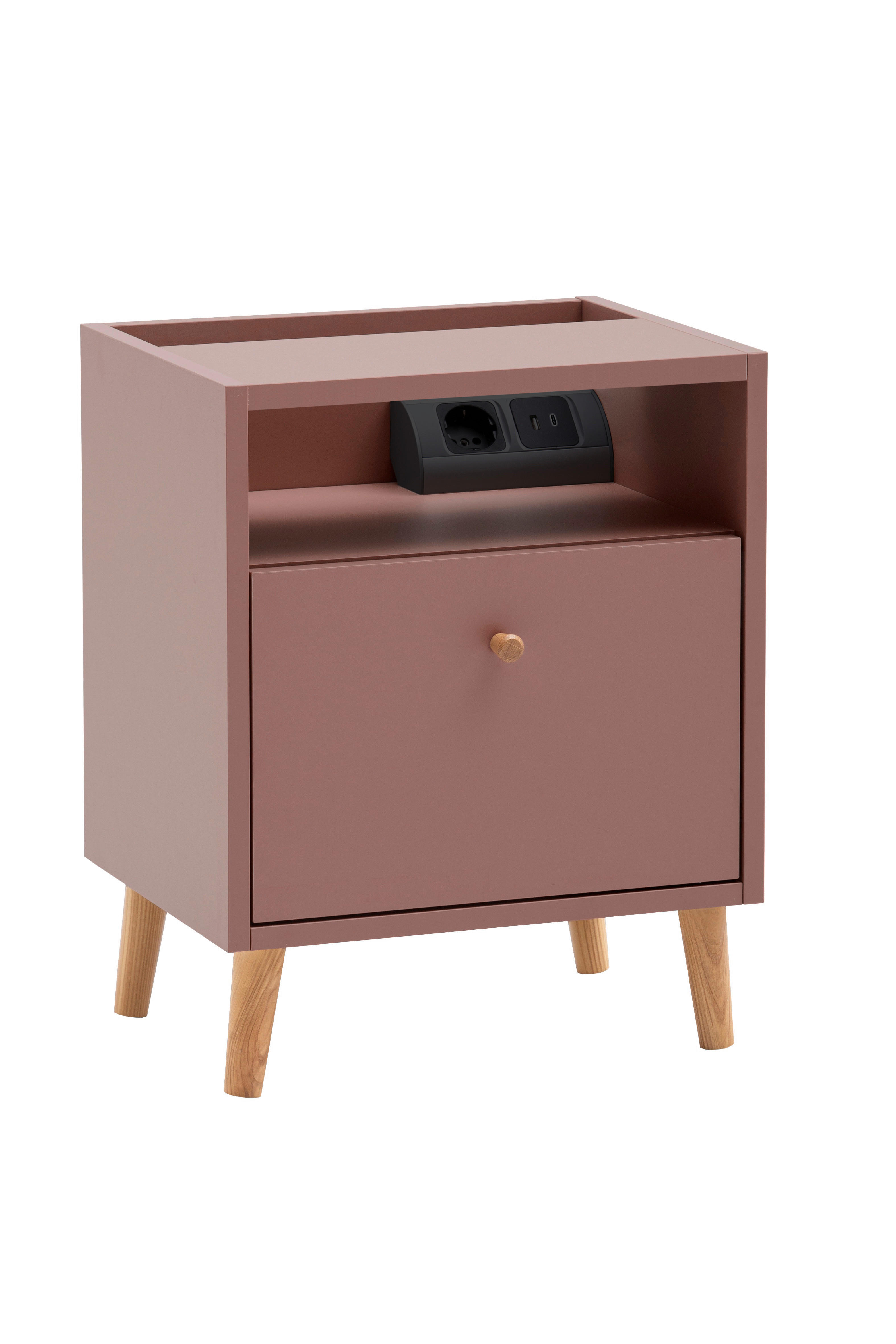 Nachtkonsole Bjarne mauve B/H/T: ca. 40,2x50,1x32,7 cm Bjarne - mauve (40,20/50,10/32,70cm) - Schildmeyer