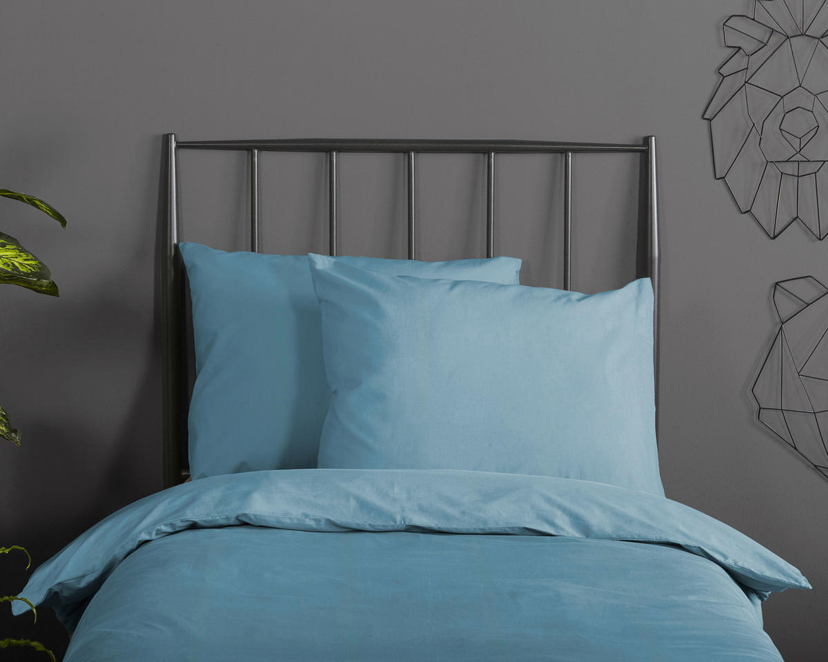 Baumwoll Bettwäsche Bettwäsche-Baumwolle - blau (100,00/135,00cm) - Good Morning