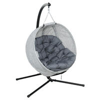 Outsunny Hängesessel grau Stahl B/H/L: ca. 116x180x118 cm Hängesessel - grau (118,00/116,00/180,00cm) - Outsunny