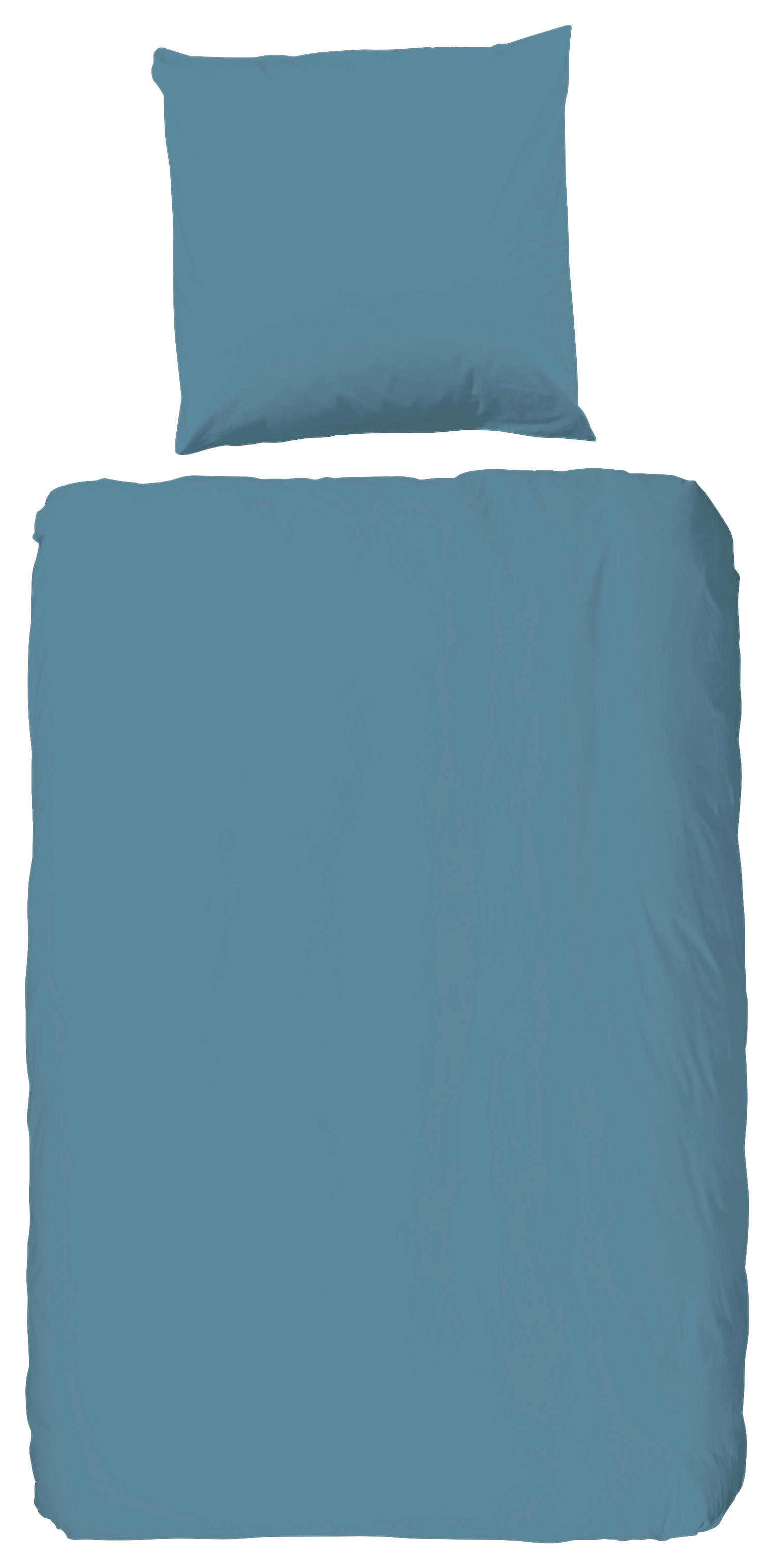 Baumwoll Bettwäsche Bettwäsche-Baumwolle_uni blau - blau (135,00/200,00cm) - Good Morning