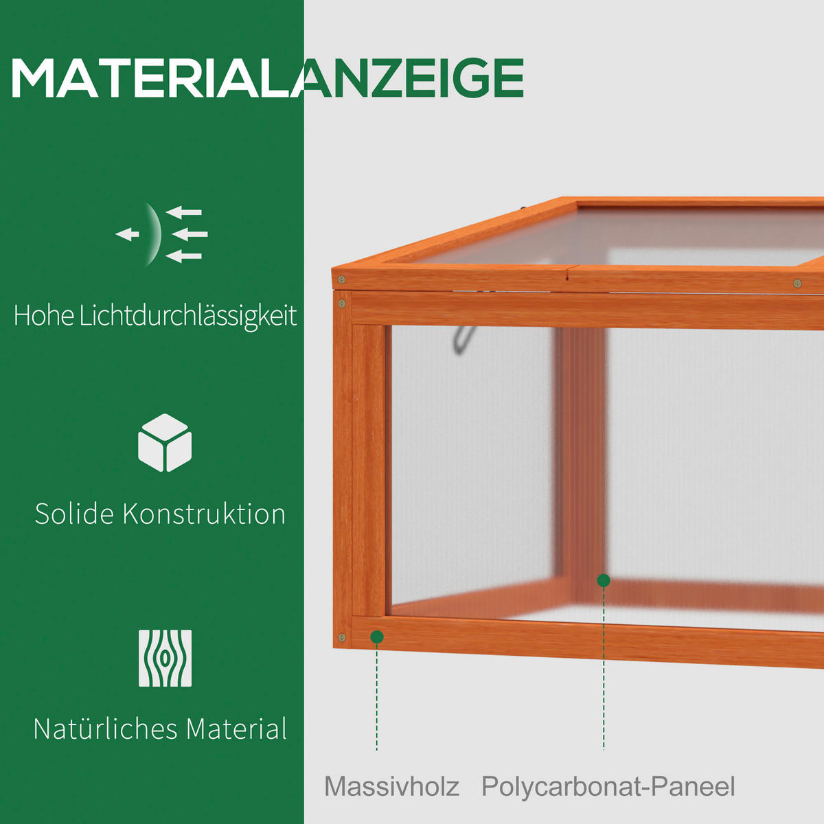 Outsunny Frühbeet B/H/L: ca. 46x40x90 cm Frühbeet - orange (90,00/46,00/40,00cm) - Outsunny