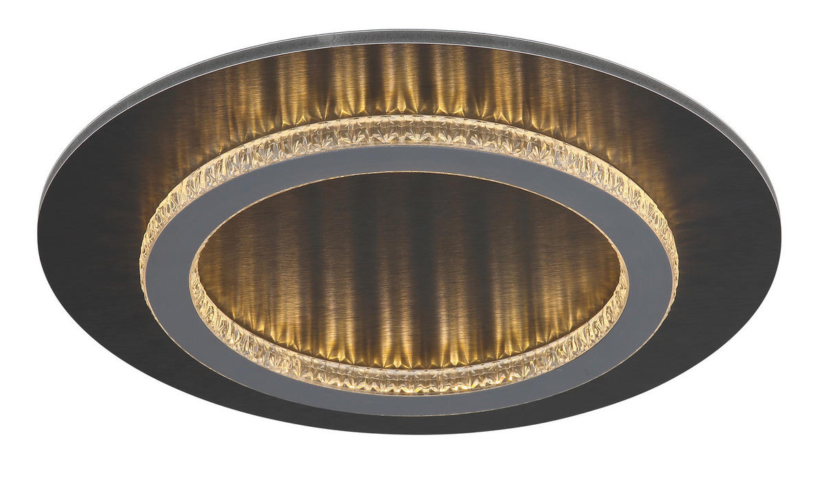 GLOBO LED-Deckenleuchte anthrazit hellgrau mattschwarz Kunststoff Metall H/D: ca. 5,5x35 cm 1 Brennstellen JAYDEN - hellgrau/mattschwarz (35,00/5,50cm) - GLOBO