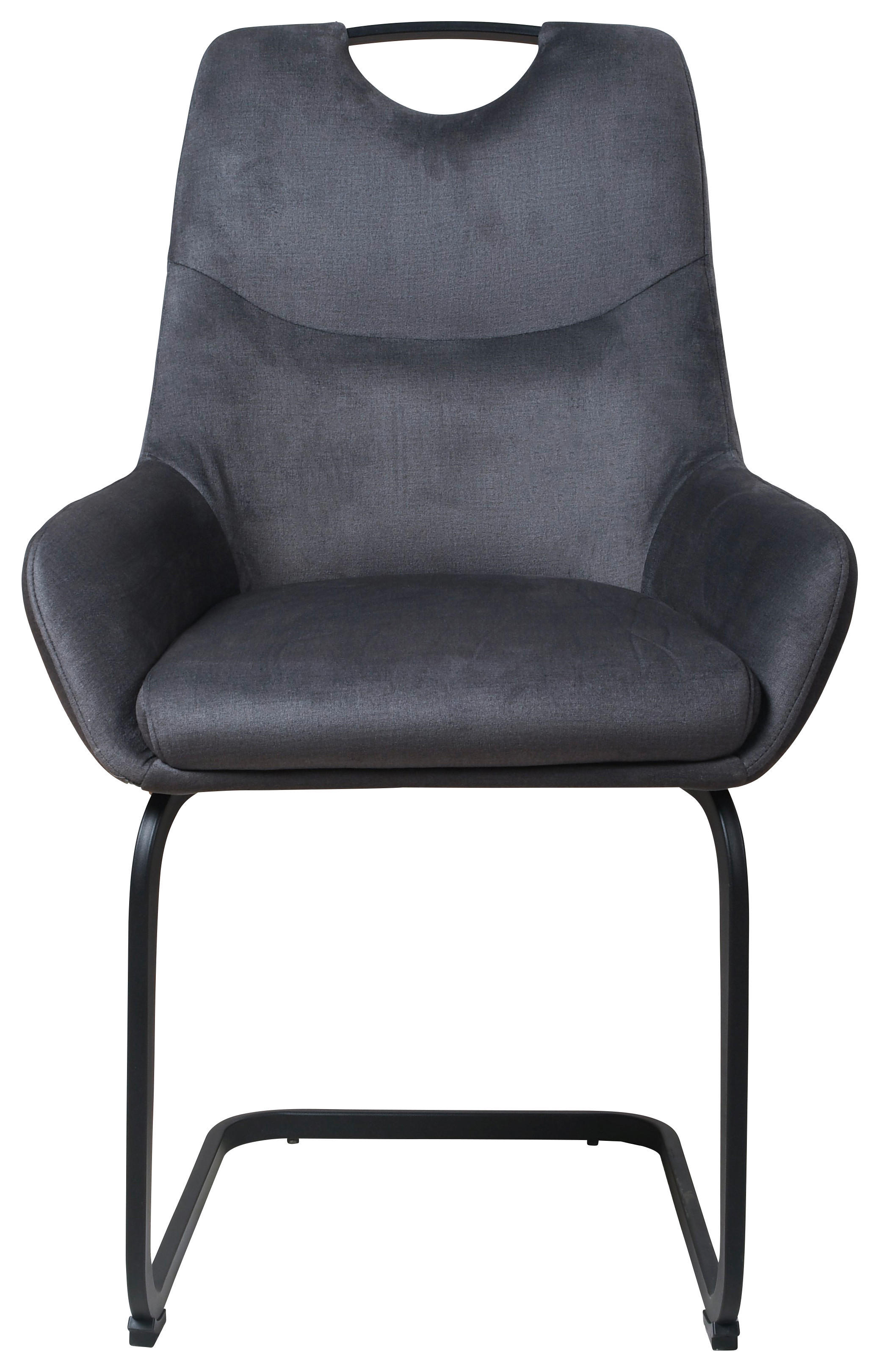 Schwingstuhl Devonport dunkelgrau Microfaser B/H/T: ca. 58x90x61 cm Devonport - schwarz/dunkelgrau (58,00/90,00/61,00cm)
