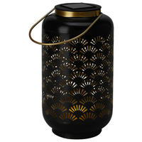 Solarlaterne schwarz Metall B/H/L: ca. 13x13x23,5 cm Solarlaterne - schwarz (23,50/13,00/13,00cm)