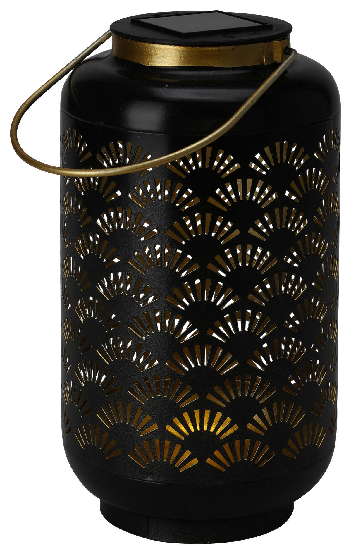 Solarlaterne schwarz Metall B/H/L: ca. 13x13x23,5 cm Solarlaterne - schwarz (23,50/13,00/13,00cm)