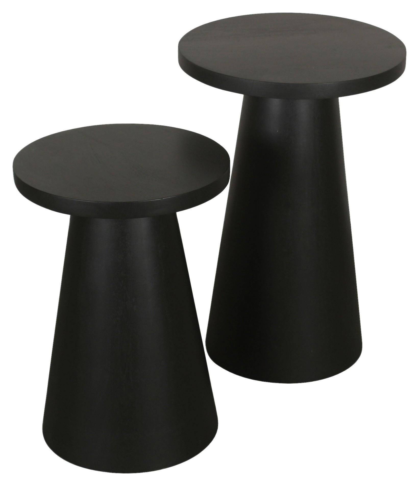 Beistelltisch CONE, 2er-Set schwarz lackiert Akazie H/D: ca. 60x35 cm CONE, 2er-Set - schwarz (35,00/60,00cm) - byLIVING