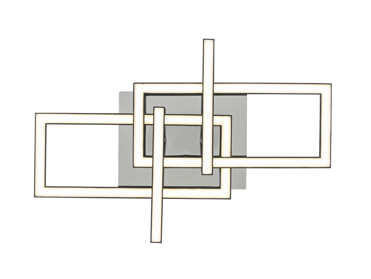 Nolo LED Deckenleuchte schwarz Chrom Kunststoff Metall B/H/L: ca. 28,5x7x42 cm null 1 Brennstellen LED-Deckenleuchte_Harald - schwarz/Chrom (42,00/28,50/7,00cm) - Nolo