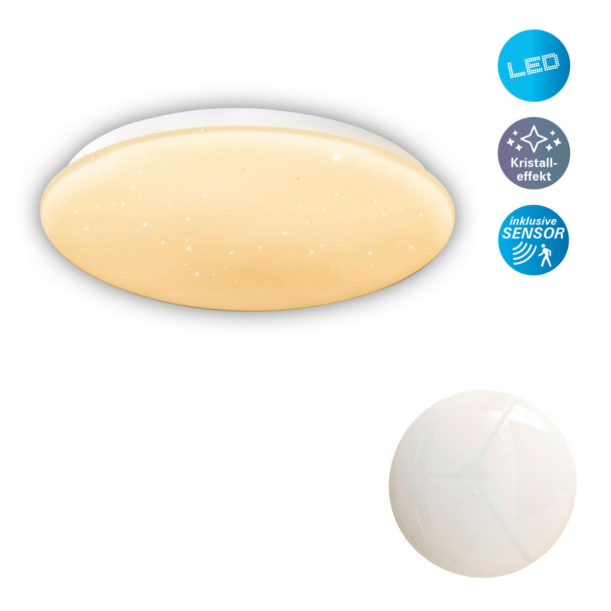 Näve Leuchten LED-Deckenleuchte weiß Kunststoff Metall B/H/T/D: ca. 28x6,5x28x28 cm TEMPE - weiß (28,00/6,50/28,00cm) - Näve Leuchten