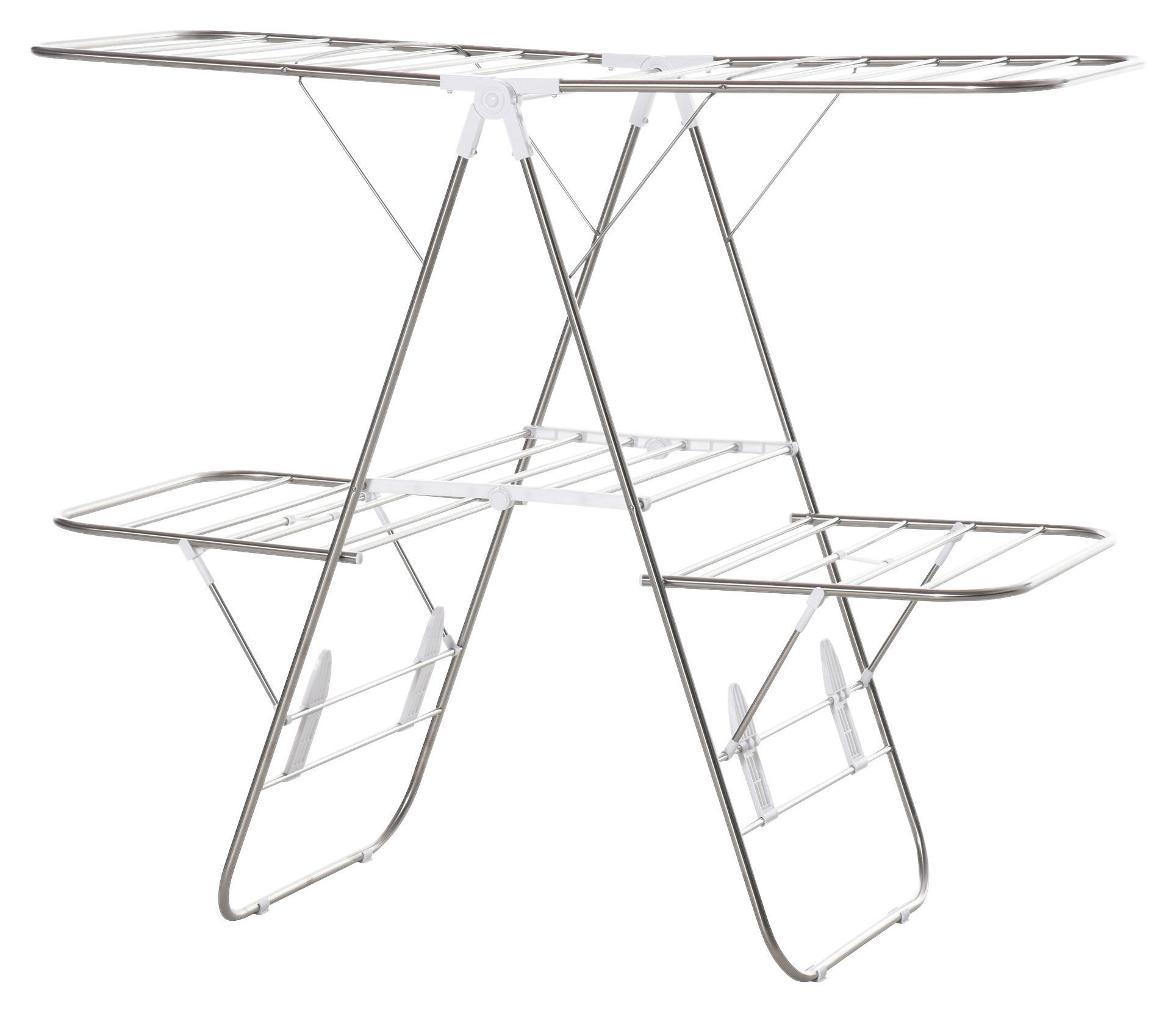 HOMCOM Wäscheständer silber Kunststoff B/H/L: ca. 60,5x138x112 cm Wäscheständer - silber (112,00/60,50/138,00cm) - HOMCOM