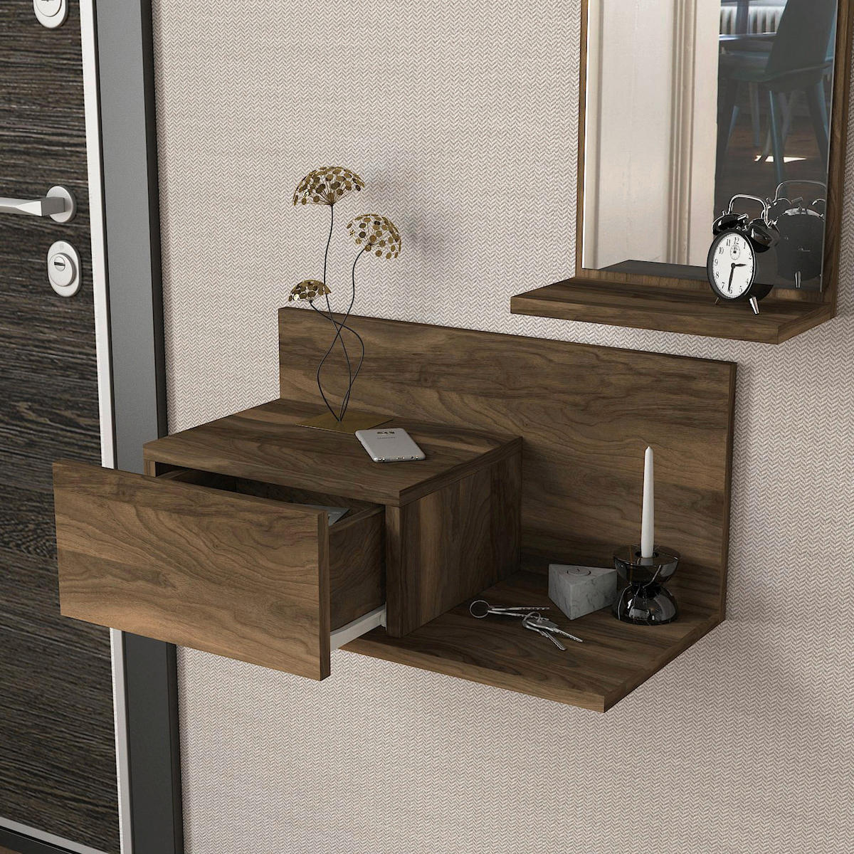 Konsolentisch Drax walnuss Nachbildung Spanplatte B/H/T: ca. 60x29,5x30 cm Drax - walnuss (60,00/29,50/30,00cm) - moebel17