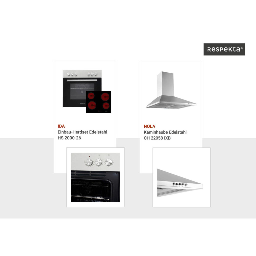 Thumbnail - Respekta Küchenblock Merle schwarz B/H/T: ca. 310x200x60 cm