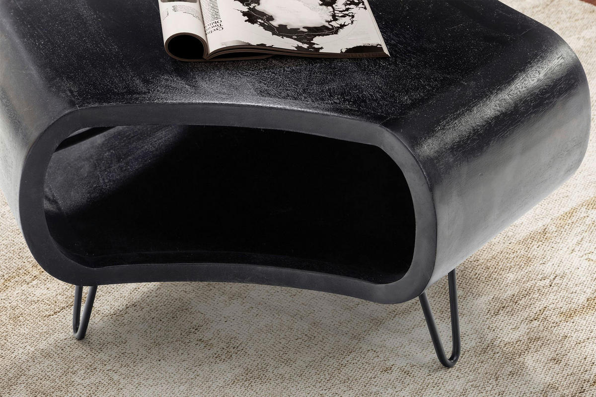 Couchtisch schwarz B/H/T: ca. 60x35x60 cm Couchtisch - schwarz (60,00/35,00/60,00cm) - Wohnling