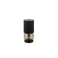 Reality Tischleuchte schwarz Metall Stoff Glas H/D: ca. 28,5x13,5 cm E27 1 Brennstellen Tischleuchte_Elio - schwarz (13,50/28,50cm) - Reality