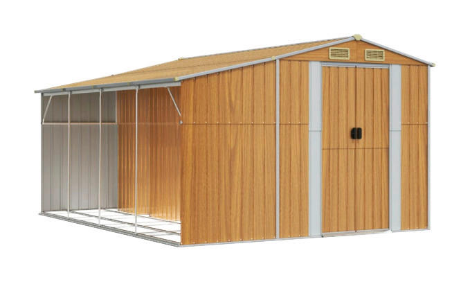 VidaXL Gartenhaus braun B/H/T: ca. 277x179x365,5 cm Gartenhaus - braun (277,00/179,00/365,50cm) - VidaXL