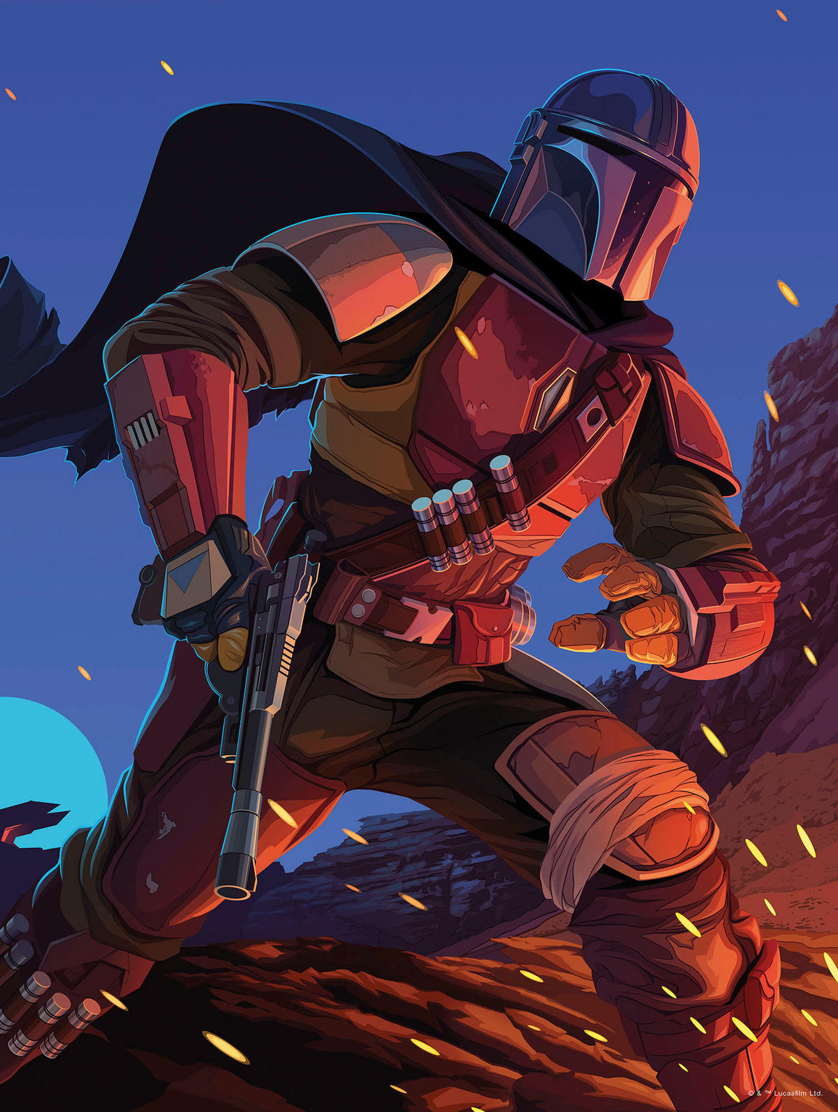 Komar Poster Mandalorian Ambush Disney B/L: ca. 30x40 cm Mandalorian Ambush - (30,00/40,00cm) - Komar