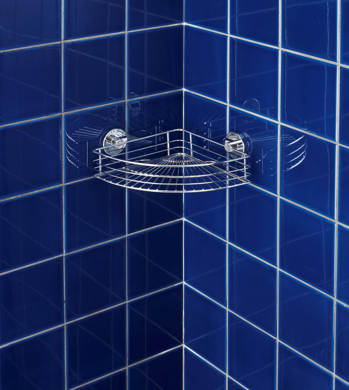 Eckablage Chrom Stahl B/H/L: ca. 31,5x8,5x22 cm Eckablage_1Etg.Vacuum-Loc - Chrom (22,00/31,50/8,50cm) - WENKO